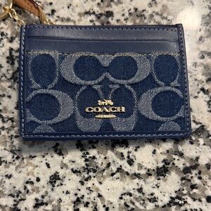 Coach Denim Blue Card Wallet